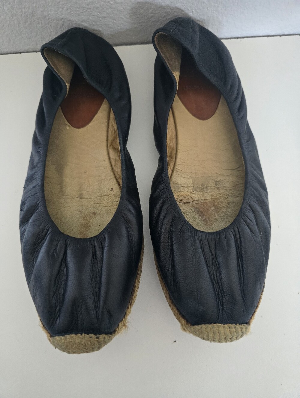 Christian Louboutin Black Leather Espadrille Ballet Flats | Repair Project | 37